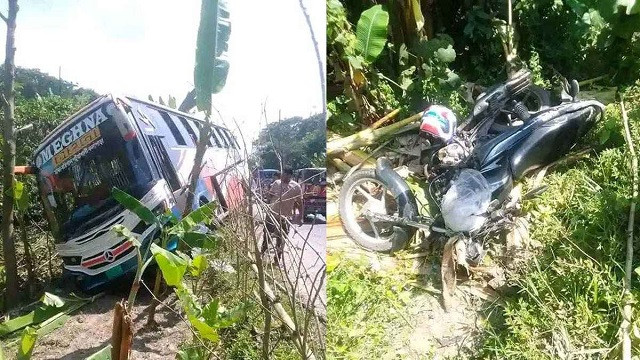 পটুয়াখালীতে বাস-মোটরসাইকেল সংঘর্ষে নিহত ১