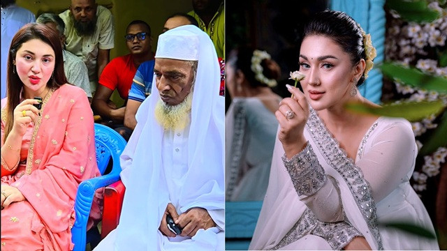 অপু বিশ্বাসকে জমজমের পানি, তজবি, জায়নামাজ দিয়েছেন রইস উদ্দিন