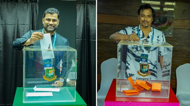 বিসিবি নির্বাচনে ভোট দিলেন তামিম-রুবেলরা