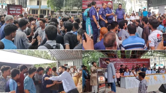 চাঁপাইনবাবগঞ্জে জুলাই গণঅভ্যুত্থানের অনুষ্ঠানে হট্টগোল-ধস্তাধস্তি