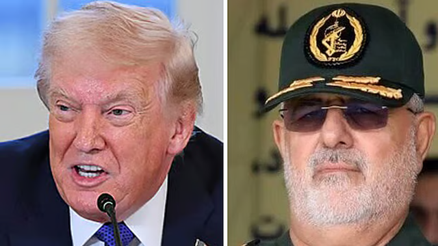যুক্তরাষ্ট্রের প্রেসিডেন্ট ডোনাল্ড ট্রাম্প ও ইরানে বিল্পবী গার্ডের কমান্ডার জেনারেল মোহাম্মদ পাকপুর। ফাইল ছবি: এএফপি