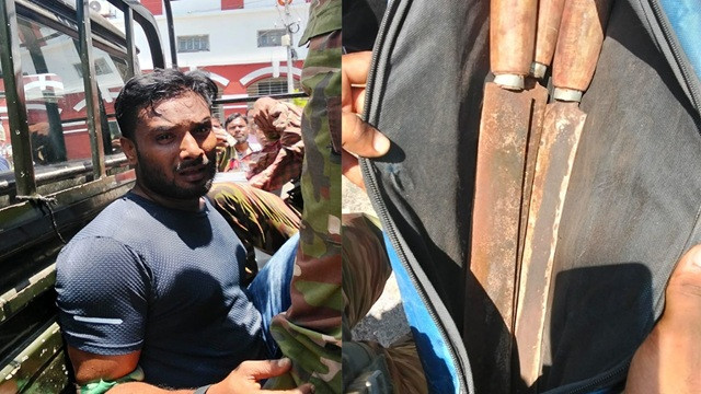 খুলনা আদালত চত্বর থেকে ধারালো অস্ত্রসহ যুবক আটক