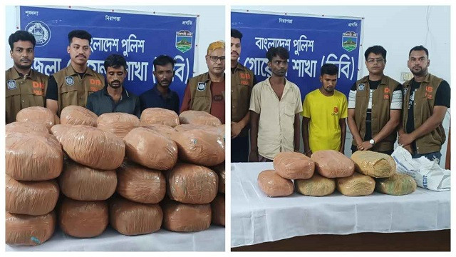 নাটোরে ট্রাক-বাস থেকে ১৭৪ কেজি গাঁজা উদ্ধার