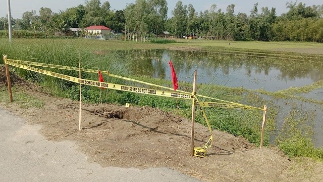 তিস্তা সেচ ক্যানেলের ধারে পড়ে থাকা মাইন সদৃশ বোমা উদ্ধার