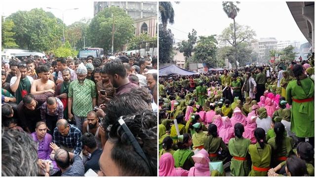 অবরোধে ঢাকা, দুর্ভোগ বাড়ালো বৃষ্টি