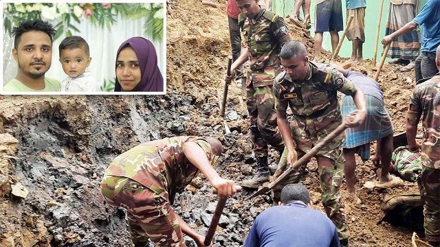 সিলেটে টিলাধসে মাটিচাপায় তিনজনের মরদেহ উদ্ধার